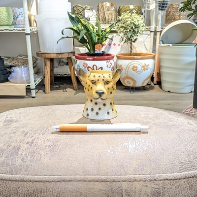 《 405 》【容器部分のみ：内径 約4cm 高さ 約7.5cm】全高 約8cm (受皿無し・鉢底穴あり)