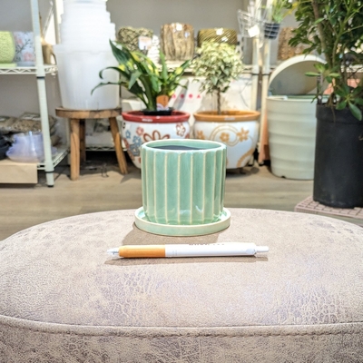 《 410 》内径 約7.5cm 高さ 約7.5cm (受皿付・鉢底穴あり)