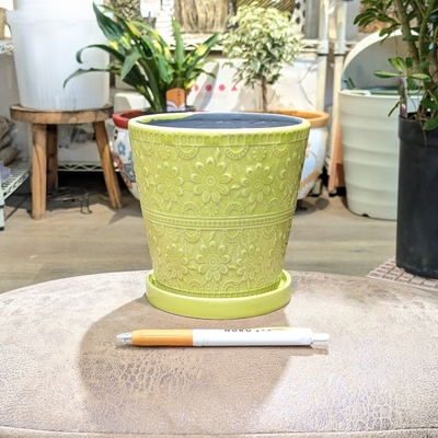 【 926 】内径 約12cm 高さ 約13cm (受皿付・鉢底穴あり)