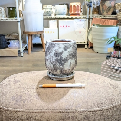 《 414 》内径 約7.5cm 高さ 約12cm (受皿付・鉢底穴あり)