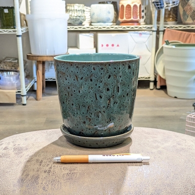 【 952 】内径 約13cm 高さ 約13cm (受皿付・鉢底穴あり)