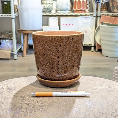 【 953 】内径 約13cm 高さ 約13cm (受皿付・鉢底穴あり)