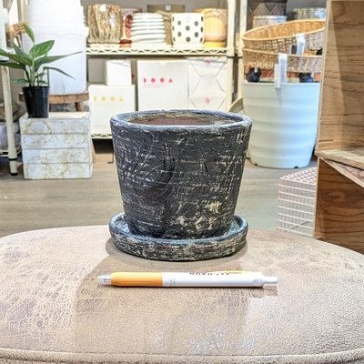 【 5 】内径 約11cm 高さ 約10.5cm (受皿付・鉢底穴あり)