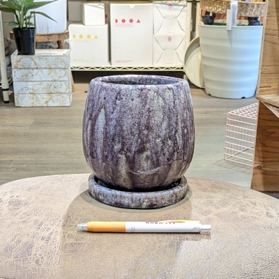 【 11 】内径 約9cm 高さ 約13cm (受皿付・鉢底穴あり)