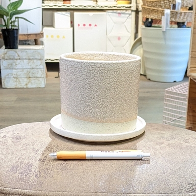 【 12 】内径 約12cm 高さ 約11cm (受皿付・鉢底穴あり)