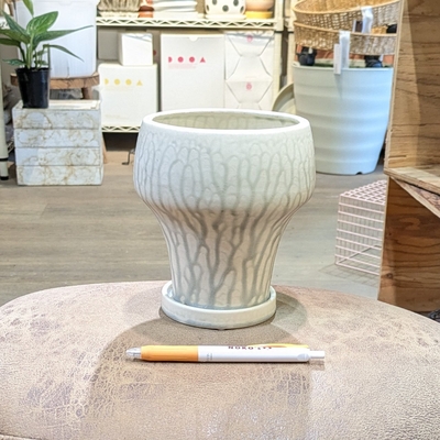 【 14 】内径 約11.5cm 高さ 約15cm (受皿付・鉢底穴あり)
