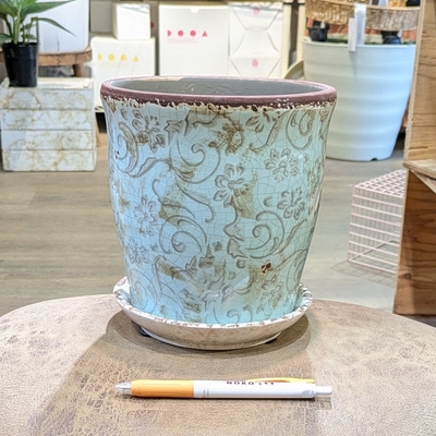 ( 176 ) 内径 約15cm 高さ 約17cm (受皿付・鉢底穴あり)