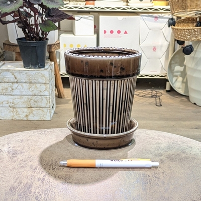 【 35 】内径 約11cm 高さ 約14cm (受皿付・鉢底穴あり)