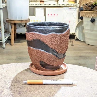 【 52 】内径 約11.5cm 高さ 約14cm (受皿付・鉢底穴あり)