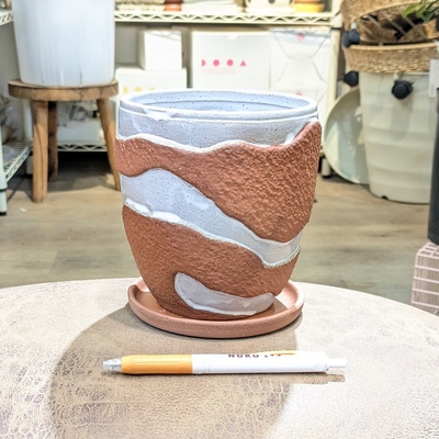 【 53 】内径 約11.5cm 高さ 約14cm (受皿付・鉢底穴あり)