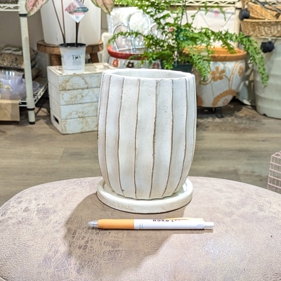 【 56 】内径 約9.5cm 高さ 約15cm (受皿付・鉢底穴あり)