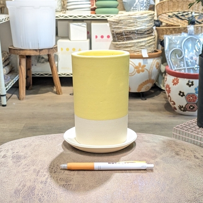 《 445 》内径 約8.5cm 高さ 約15cm (受皿付・鉢底穴あり)