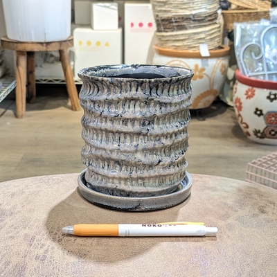 【 76 】内径 約10.5cm 高さ 約12cm (受皿付・鉢底穴あり)