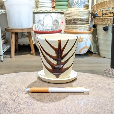 【 82 】内径 約9cm 高さ 約11cm (受皿付・鉢底穴あり)