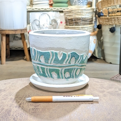 【 88 】内径 約12cm 高さ 約12cm (受皿付・鉢底穴あり)
