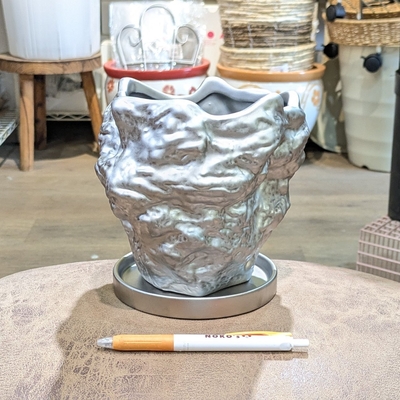 【 93 】内径 約12cm 高さ 約14cm (受皿付・鉢底穴あり)