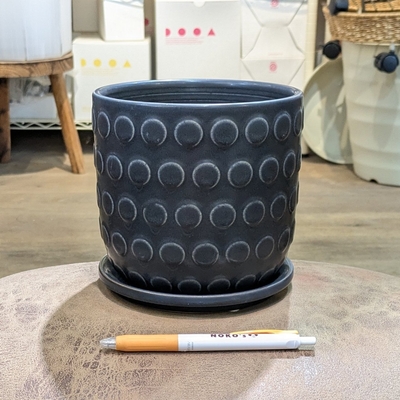 【 98 】内径 約14cm 高さ 約14cm (受皿付・鉢底穴あり)