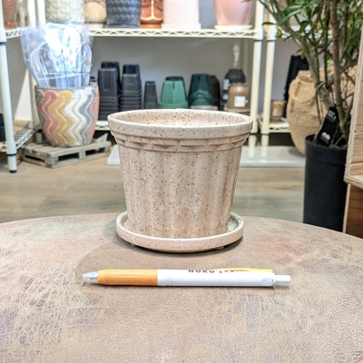 【 125 】内径 約10cm 高さ 約9cm (受皿付・鉢底穴あり)