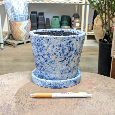 【 129 】内径 約12.5cm 高さ 約12cm (受皿付・鉢底穴あり)