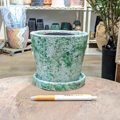 【 130 】内径 約12.5cm 高さ 約12cm (受皿付・鉢底穴あり)