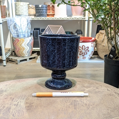 【鉢カバー】【 131 】【容器部分のみ：内径 約10cm 高さ 約8cm】全高 約14cm (受皿無し・鉢底穴無し)