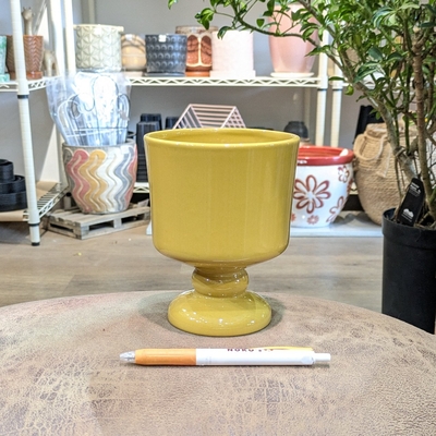 【鉢カバー】【 132 】【容器部分のみ：内径 約10cm 高さ 約8cm】全高 約14cm (受皿無し・鉢底穴無し)