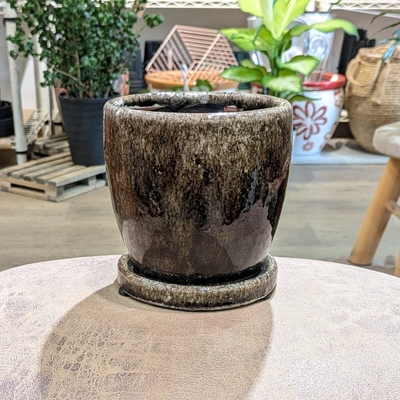 【 150 】内径 約11cm 高さ 約13cm (受皿付・鉢底穴あり)