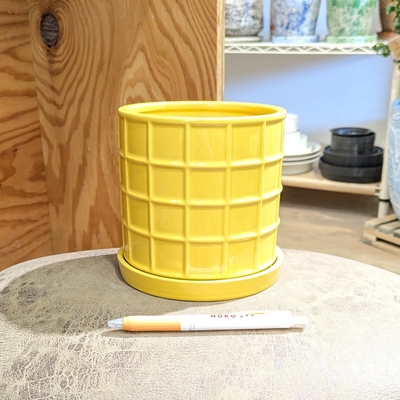 【 156 】内径 約12cm 高さ 約13cm (受皿付・鉢底穴あり)
