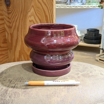 【 157 】内径 約12cm 高さ 約13cm (受皿付・鉢底穴あり)