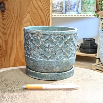 【 159 】内径 約13cm 高さ 約12cm (受皿付・鉢底穴あり)