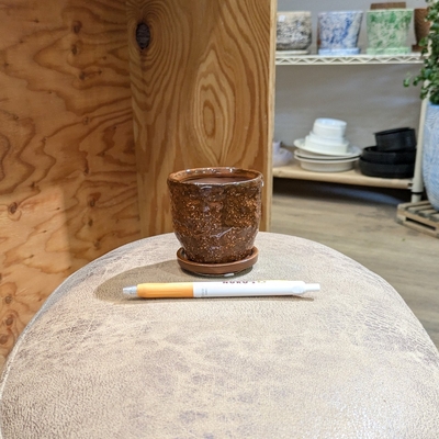《 462 》内径 約6.5cm 高さ 約7cm (受皿付・鉢底穴あり)
