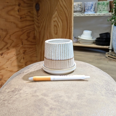 《 463 》内径 約6cm 高さ 約7.5cm (受皿付・鉢底穴あり)