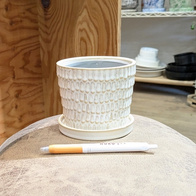 【 160 】内径 約10cm 高さ 約9cm (受皿付・鉢底穴あり)