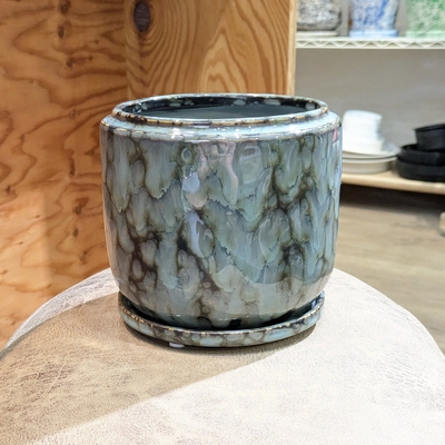 【 165 】内径 約12cm 高さ 約13cm (受皿付・鉢底穴あり)