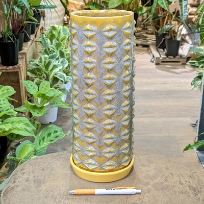 【 182 】内径 約11cm 高さ 約32.5cm (受皿付・鉢底穴あり)