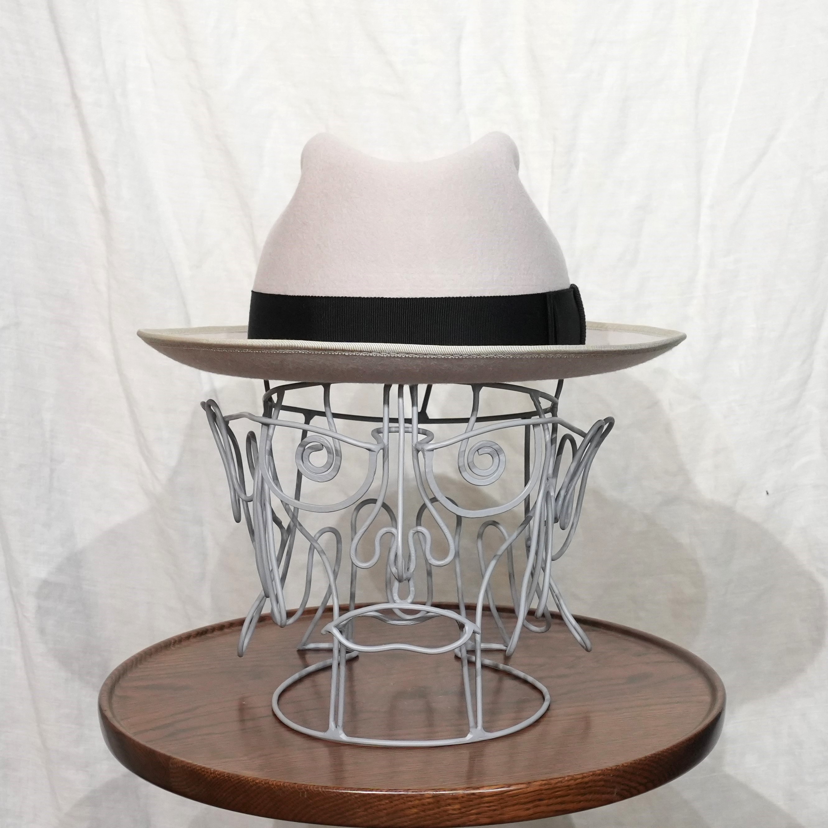 グレー ウールフェルトハット the fat hatter グレー ウールフェルト