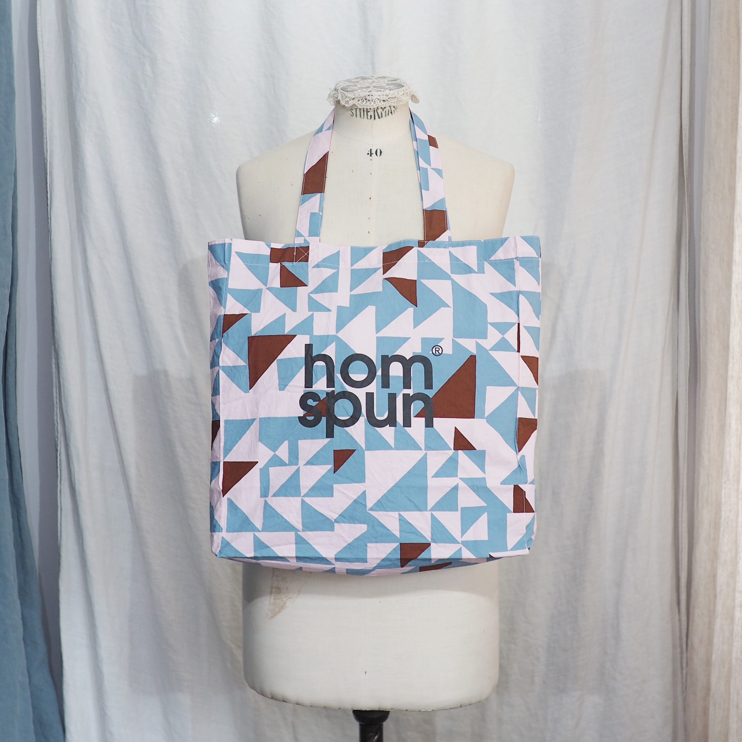 ホームスパン #8279 ロゴプリント BAG ピンク×サックス | BRYWB 