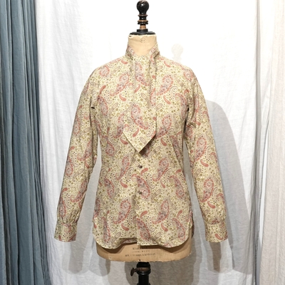 アジャスタブルコスチューム　AS-187　コットン ペイズリー アスコット シャツ ベージュ