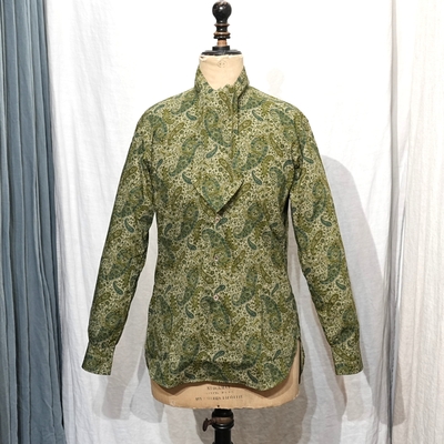 アジャスタブルコスチューム　AS-187　コットン ペイズリー アスコット シャツ グリーン