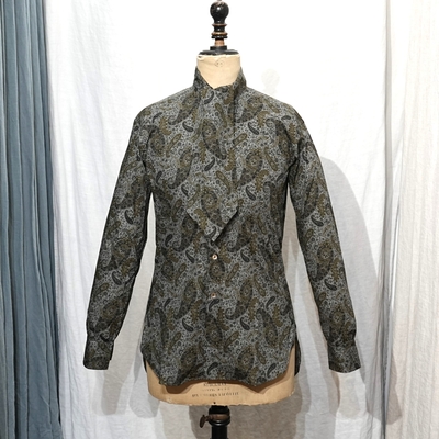 アジャスタブルコスチューム　AS-187　コットン ペイズリー アスコット シャツ ブラック