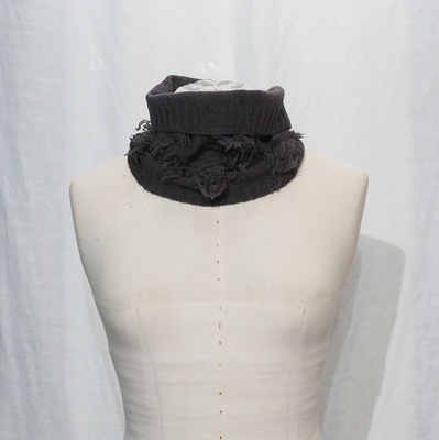 ホームスパン　ラム フリンジ ネックウォーマー 　#7938　グレー