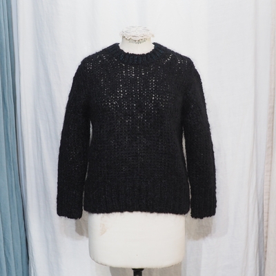 ホームスパン モヘア プルオーバー セーター　#7927　ブラック