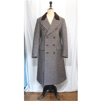 アジャスタブルコスチューム　オリジナル ワイルドスパン ツイード チェスターフィールド コート　AJ-203　BROWN