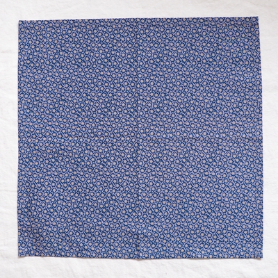 ホームスパン　小花プリント　ハンカチ　#8309　パープル