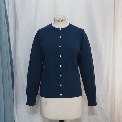 ホームスパン ソフト コンパクトヤーン カーディガン #7841　アイアンブルー