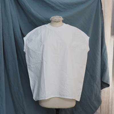 ホームスパン コンパクトウェザー ノースリーブ プルオーバー　#5755　ホワイト