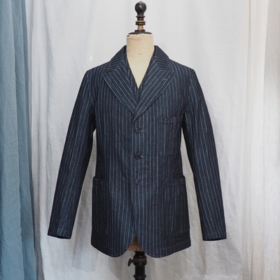 アジャスタブルコスチューム　１２ozデニム　３Ｂピンチバック　３Ｐスーツ  AJ-221-ST-3P  ストライプ