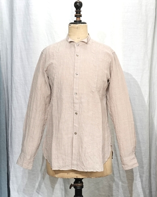 ジャンゴアトゥール　クラシック プチウィングカラー リネン シャツ 2026 パウダーベージュ