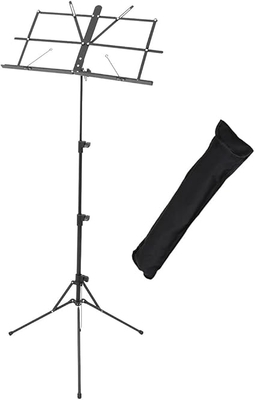 KC キョーリツ 譜面台 軽量アルミ製 折りたたみ式 コンパクト仕様 MS-1AL/BK ブラック (ソフトケース付属)