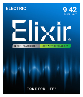 【メール便発送・代引不可】【Elixir（エリクサー）　エレキギター弦 】 OPTIWEB Super Light .009-.042 #19002